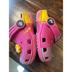 Crocs Kids Classic Clogs Pink Yellow Spray Dye Marble Slip On Shoes Size C5