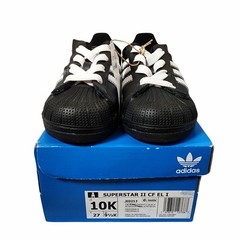 2025 Kid’s adidas Superstar II CF EL Core Black White Shoes JI0213 Unisex 7K 10K