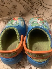 Crocs Fun Lab Blue Super Mario Nintendo Yoshi Childrens Clogs Sz 6C