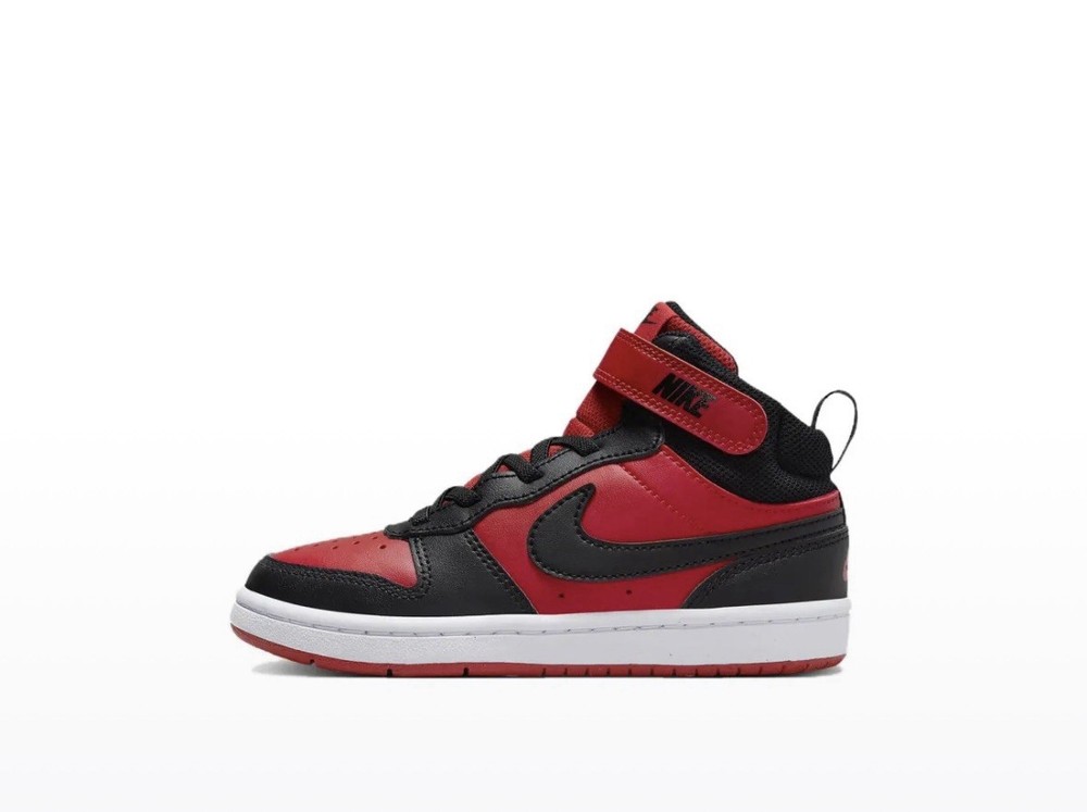 Nike Court Borough 2 Mid Bred University Red/Black Preschool Size Shoe No Lid