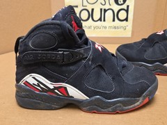 Size 4Y Air Jordan 8 Retro GS Mid Playoff Black/True Red Shoes 305368-062 PICS