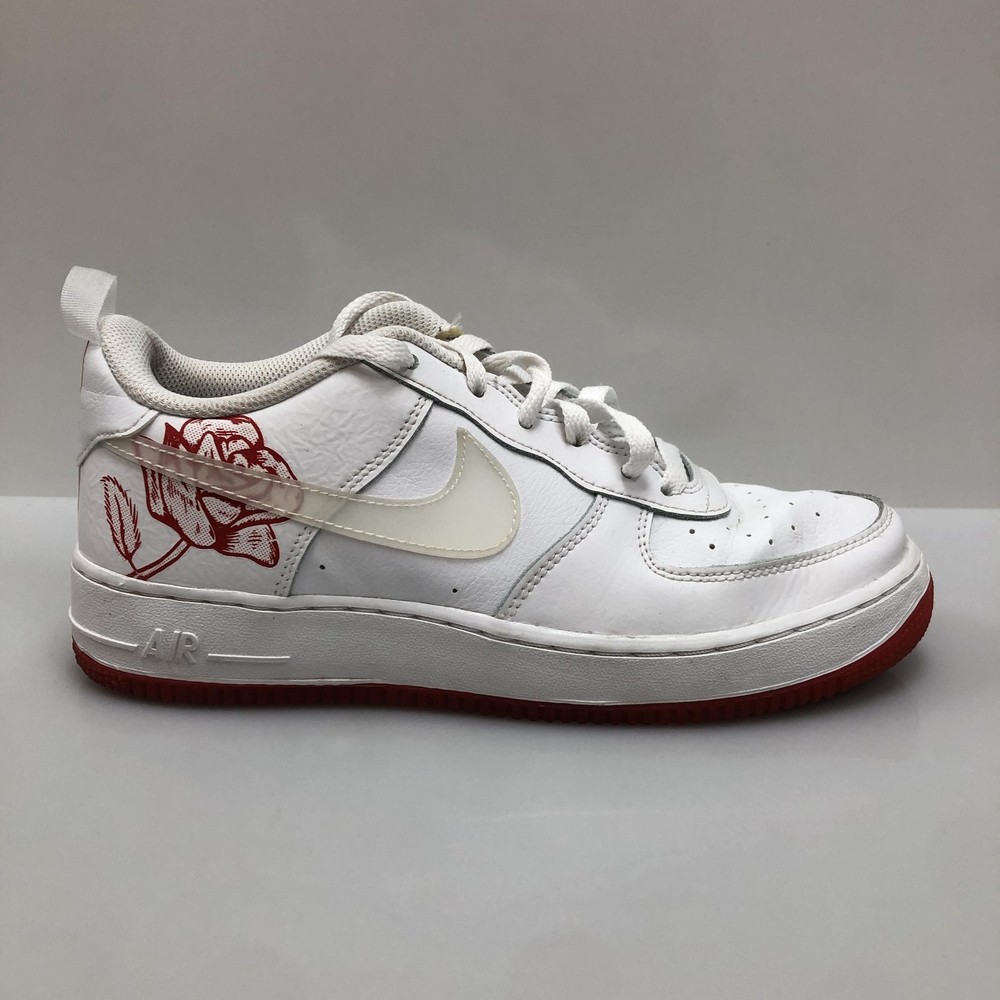 Nike Air Force 1 LV8 Shoes Youth Size 7 White Red Thank You Sneakers CN8534-100