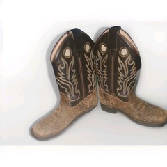 Old West BSC1878 Black Distressed Square Toe Boot Youth Size 2.5