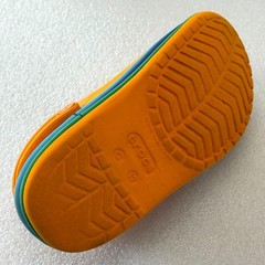 Crocs Rainbow Stripe Classic Clogs Orange Little Kids C12 Green Blue Band GUC