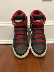 Converse All Star Pro Blaze Strap High Top Youth Boys Kids Sz 4 Black Red White