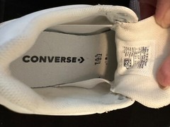 CONVERSE Junior El Distrito 2.0 Leather Sneaker In White/White/Black sz 2 *CLEAN