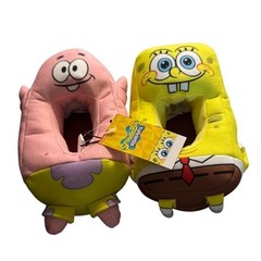 Nickelodeon Spongebob Patrick Star Youth Slippers Plush Cuddle Size 13-1