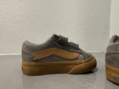VANS Gray Canvas Hook & Loop Sneakers Unisex Kids Toddler US 4 Low Top Comfort