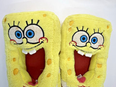 SpongeBob SquarePants Kids Plush Slippers Sz XS 11-12 NEW VINTAGE RARE 2006