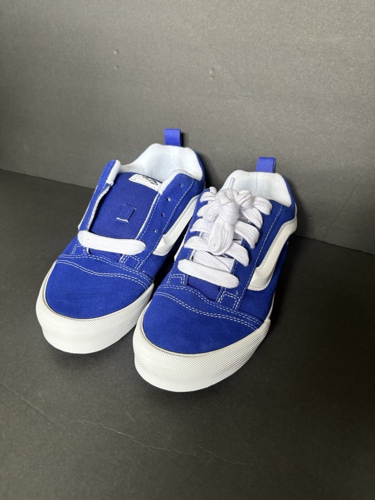 VANS Old Skool Unisex Kids Sneaker Blue/White Suede Low Top Lace Up US 6