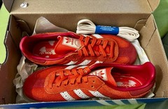 Authentic Adidas SAMBA OG C Size 3Y / 4 Women Red Suede New In Box Extra Laces