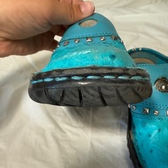 Double H Boots kids Turquoise Leather size 11 D