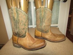 CORRAL E1476 Distressed Leather Square Toe Brown Cowboy Boots Youth size 13