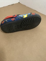 Star Wars Black Crocs Size Junior 3 with 6 Marvel Jibbitz Red Strap TIE Fighter