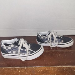 Vans Old Skool Low Checker Board Black White Little Kids Shoes Size 11 Sneakers