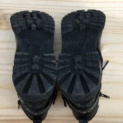 Mix No.6 Boots Youth 2 M Lil Carly Combat Booties Black Round Buckle Studded