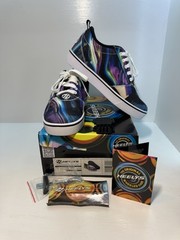 Heelys Pro 20 Prints Black Galaxy Youth Size 6 Women Size 7 EUC With Attachments