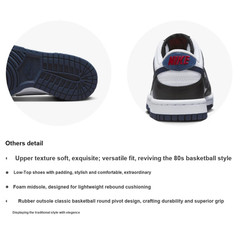 Nike Dunk Low Black White Midnight Navy GS Kids HJ9202-001 New Authentic