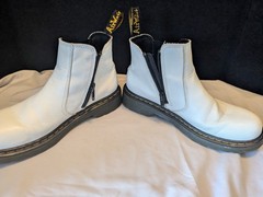 Dr. Doc Martens White 2976 Quad Platform Chelsea Boots Kids Size 3