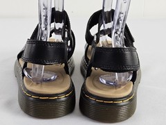 Dr. Martens Romi J Black Leather Ankle Strap Platform Sandals Unisex Kids 4M 5L