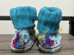 Garnet Hill Unicorn Wool Slippers, Size 10 Colorful Whimsical Fun Twee Girls