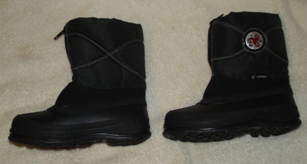 VG++ US Youth Size 10 TBS Snow Boots Black UK 10 EUR 27 Fleece Lined Preowned