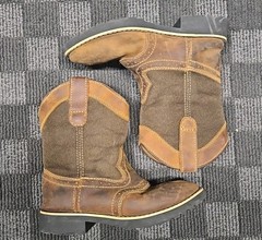 Itasca Boots Youth Sz 1 Buckaroo Brown Western Cowboy