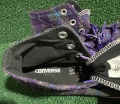 Converse Chuck Taylor All Star Flannel Plaid High Hi Top Sneakers Junior US Sz3