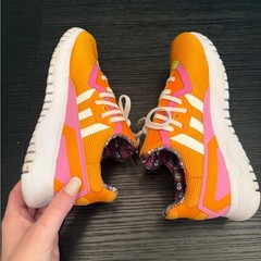Adidas Kevin Lyons Original Flex Sneakers Kids Youth Size 5 Orange Pink Yellow