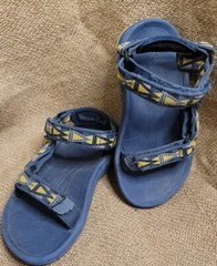 Teva Hurricane Youth Size 2 Read Sport Lightweight Sandals Blue/Yellow Tribal~☆~