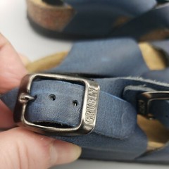 Grubin Australian Sandals Size 28 Us Kids Size 10 blue & cork leather