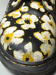 Dr Martens 1460 Pascal Junior Pansy Yellow Black Floral US 2 AirWair Boot DM’s