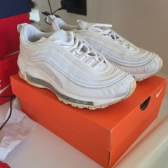 Nike Air Max 97 GS White Sneaker 3.5Y Mesh Synthetic Unisex Kids