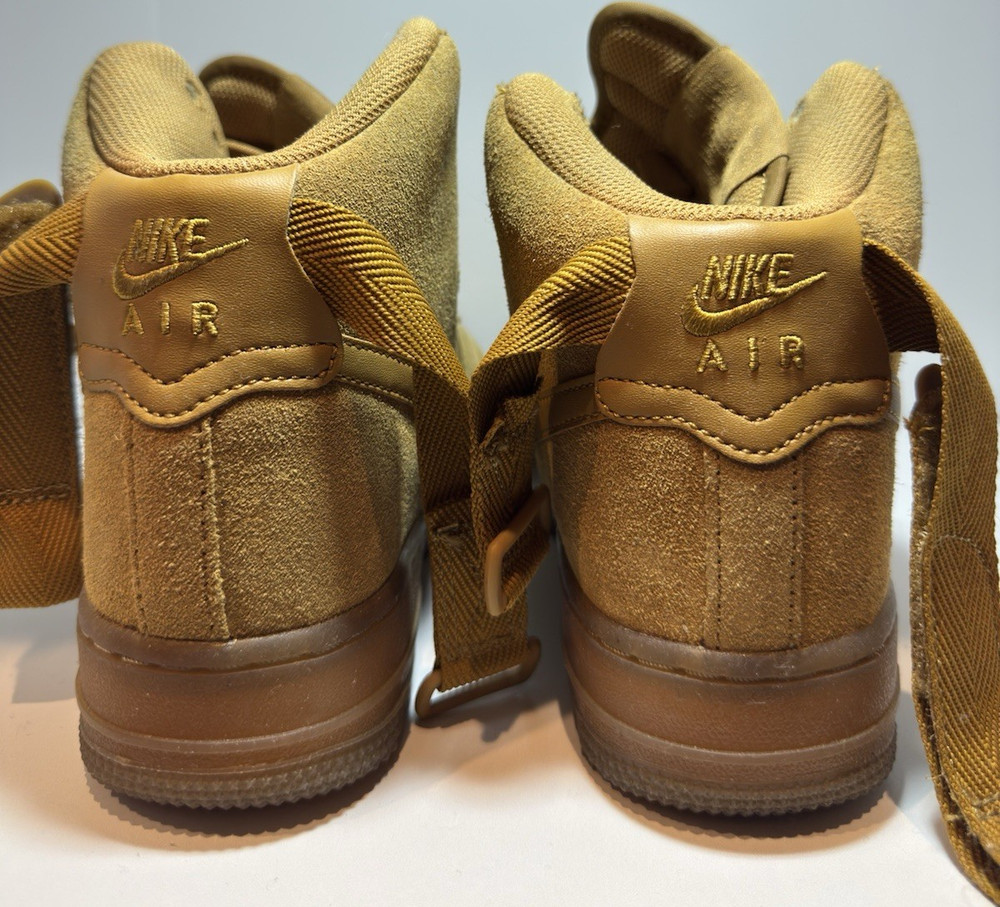 Nike Air Force 1 High Top Brown Suede Sneakers Kids US 5.5Y CK0262-700