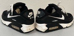 Nike Air Max Kids Leather Low Top Sneakers Black/White Lace Up US 10 DH8010-002
