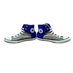 Converse Blue Grey Peel Back High Top Sneakers Shoe Juniors 6 Hip Hop Womens 7.5