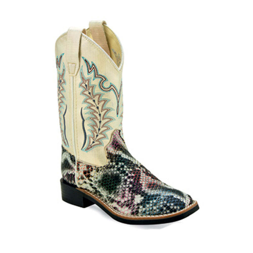 VB9177 Old West Children’s Glittery Snake Print Cowboy Boots NEW