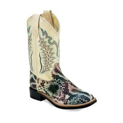 VB9177 Old West Children’s Glittery Snake Print Cowboy Boots NEW
