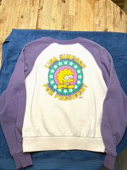 Vans The Simpsons Lisa for President Sweater Crewneck White/Purple Size XS