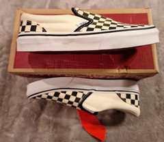 #1355 VANS Asher Checkerboard – classic slip on vn000zbueo1 Kids SIZE 3 NEW