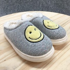 Art Class Slippers Youth 13 Percy Wink Smiley Face Slip On Gray Closed Toe Low