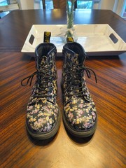 Doc Martens Floral Side Zip Boots Kids Size 3 /Uk 2/EU 34