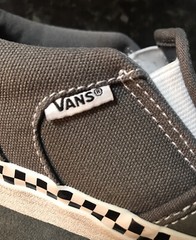Vans Off The Wall Suede Asher DW Gray With Checkerboard Slip On Shoes Sz 4Y NEW