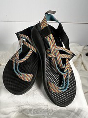 Kids Chaco Cloud ZX2 Ecotread Blue Yellow Green Addstride Hiking Sandals Sz 2