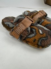 UGG Fluff It Cali Topo Sheepskin Wool Fur Slides Indoor Outdoor Comfort Size 3
