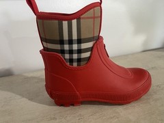 Burberry Big Kids Mini Flinton Check Waterproof Rain Boots RED Size 32 / US 1