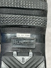 HUNTER ORIGINAL BIG KIDS GLOSS BLACK RAIN BOOTS 3M REFLECTIVE SIZE 5B 6G EU 37