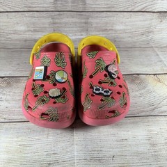 Crocs Classic Spring Jibbitz Clogs Kids Size C12 Pink Palm Trees 1.5″ Platform