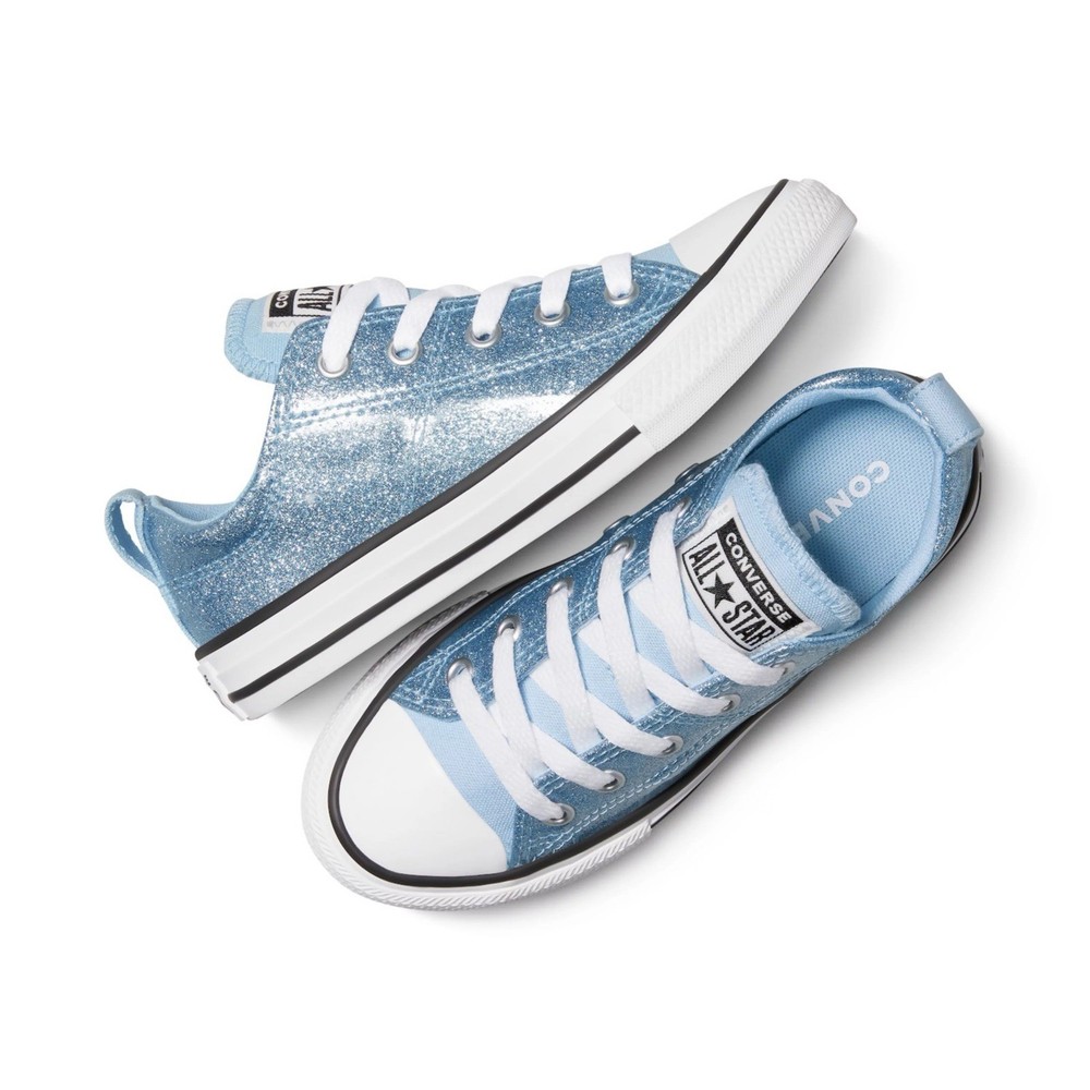 Converse Chuck Taylor All Star Madison Ox Sneaker Blue Glitter Lace Up Shoe 12 Y