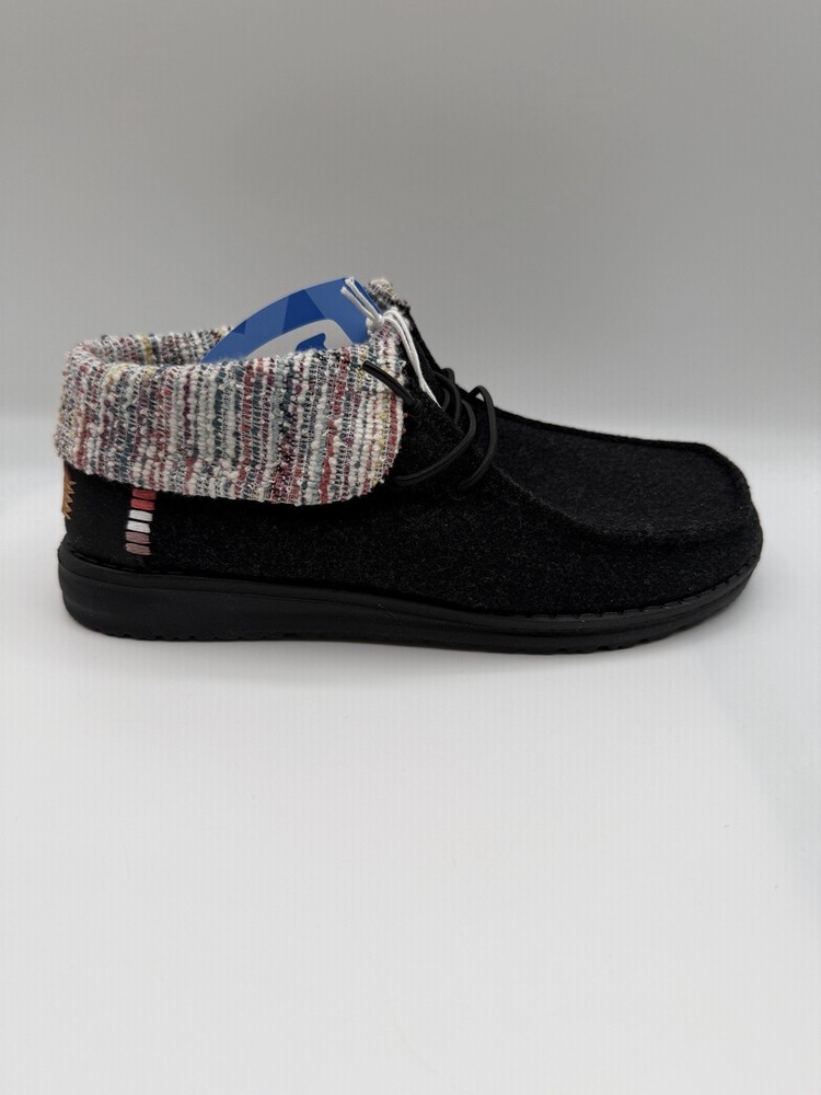 Hey Dude Wendy Fold Youth Baja Black Slip On,Youth YT 5,EU 37, NWOB
